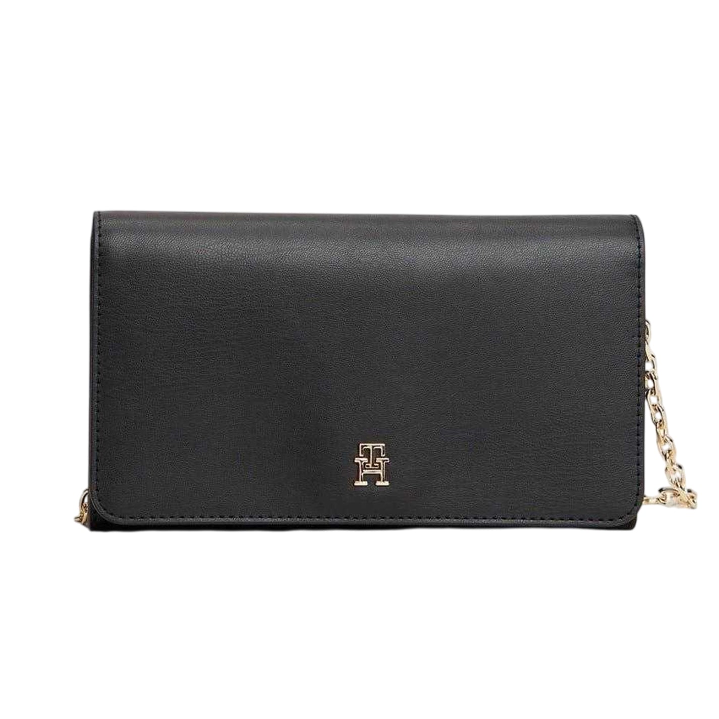 Black - Front - Tommy Hilfiger Icon Metal Logo Wallet