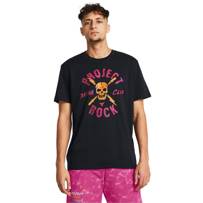 Black - Side - Under Armour Mens Project Rock T-Shirt