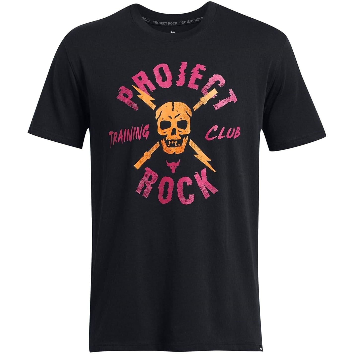 Black - Front - Under Armour Mens Project Rock T-Shirt