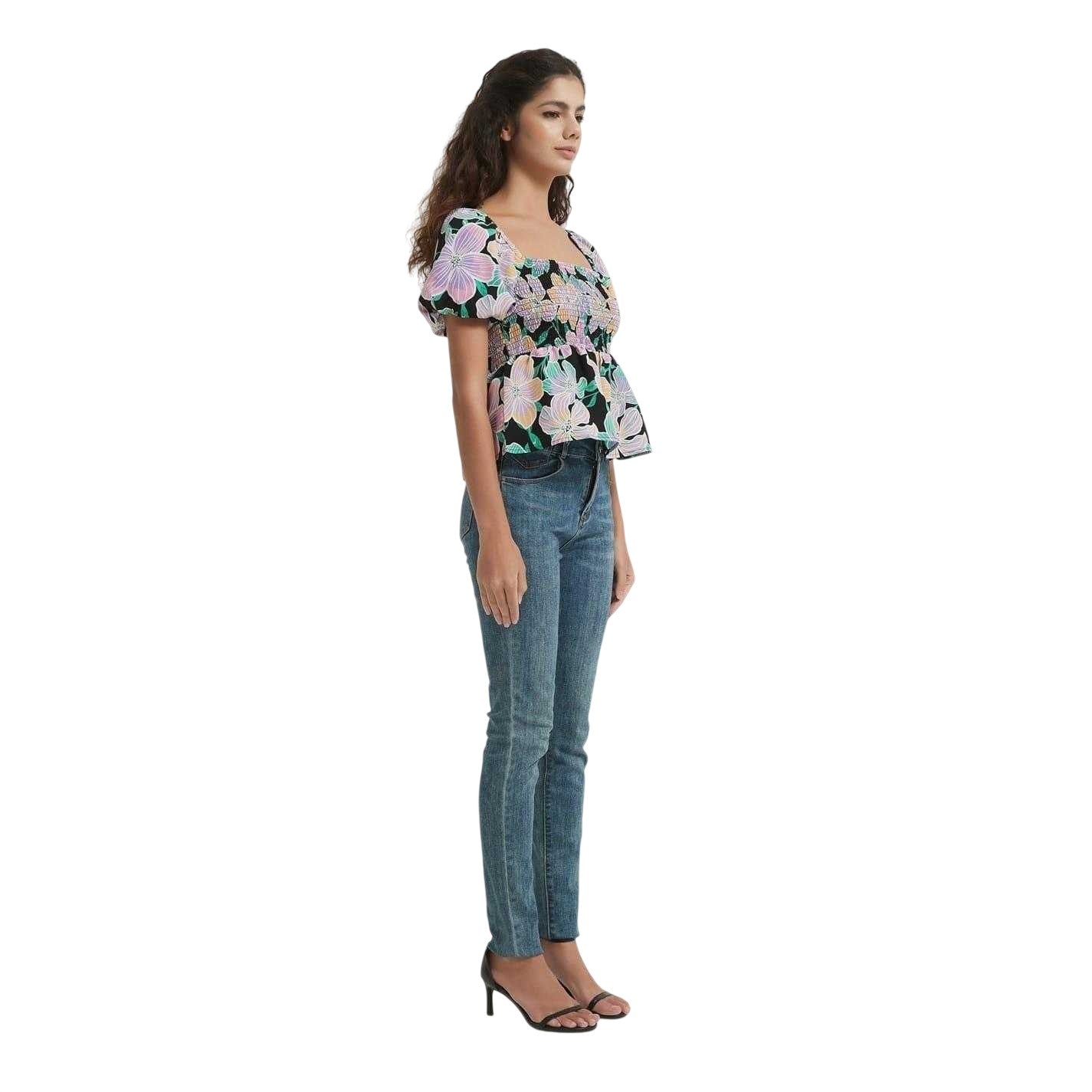 Black - Lifestyle - Be You Womens-Ladies Square Neck Relaxed Fit Blouse