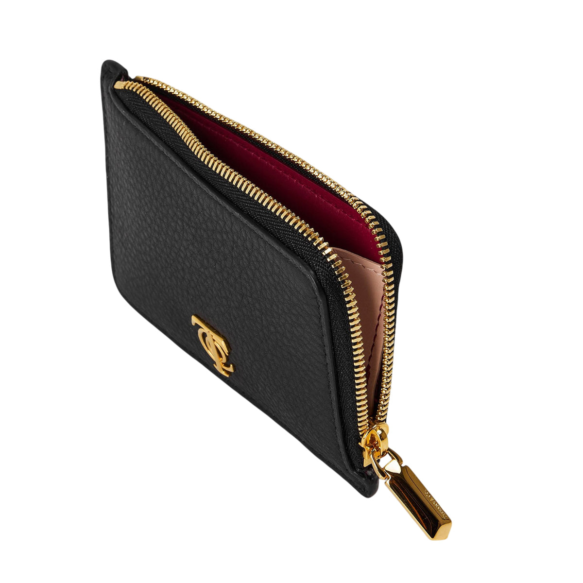 Black - Side - Tiffany & Co Logo Leather Card Holder