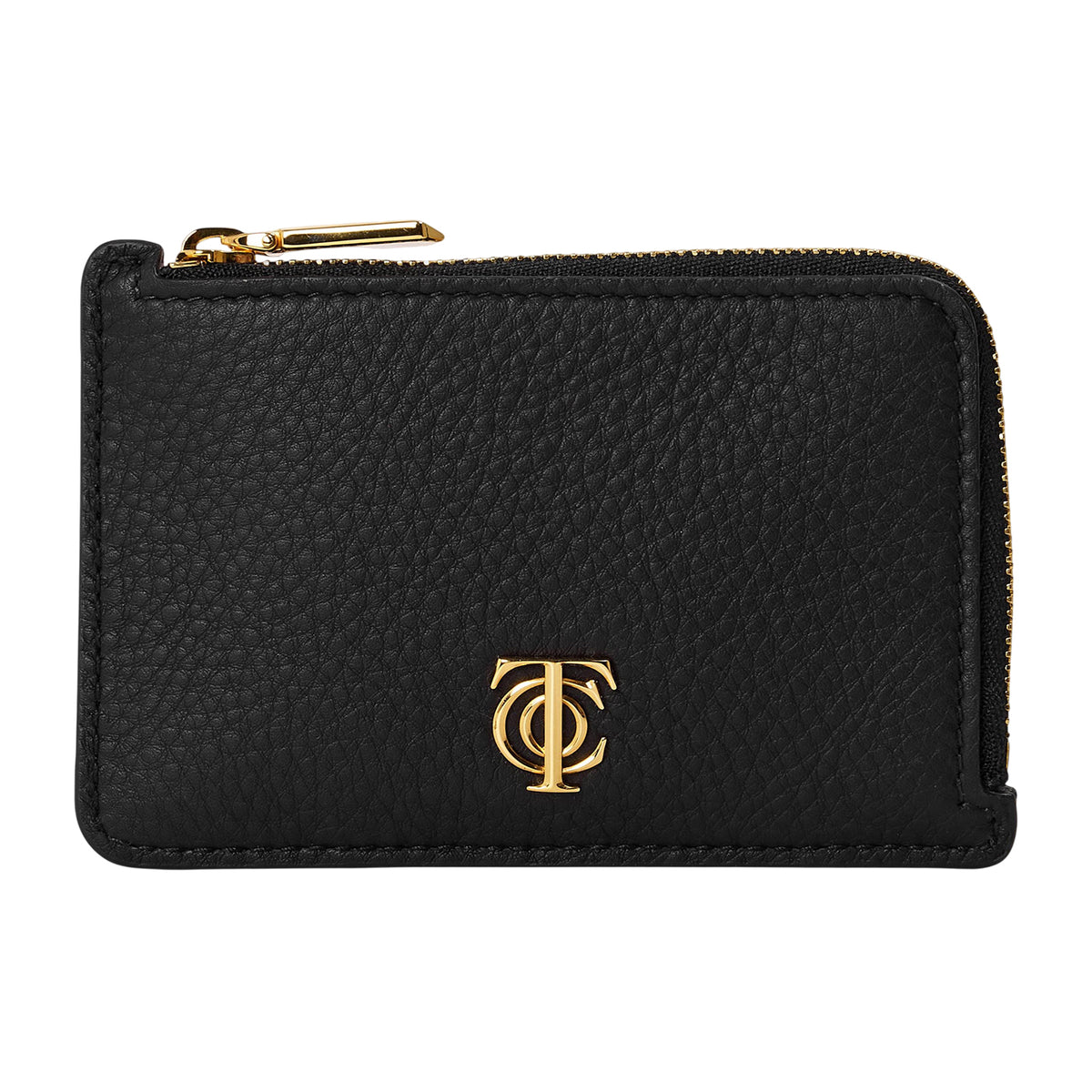 Black - Front - Tiffany & Co Logo Leather Card Holder