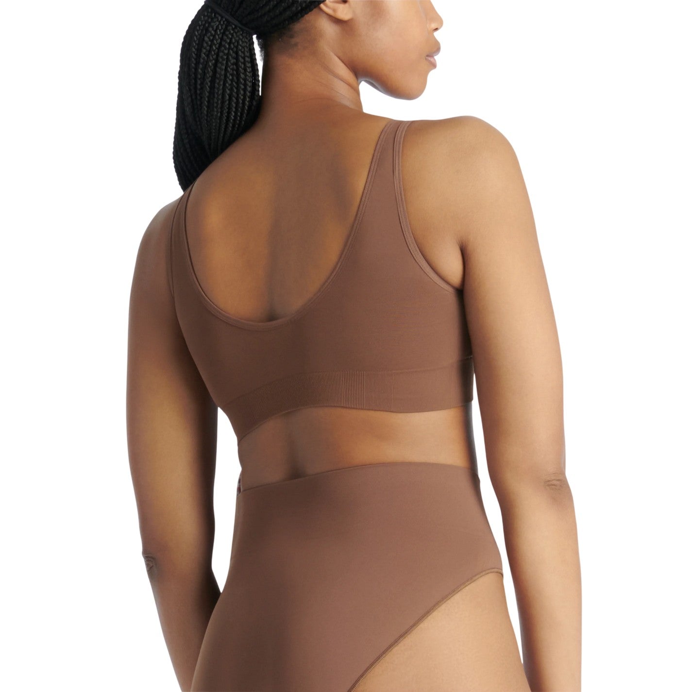 Toasted Pecan - Back - Adidas Womens-Ladies Lounge Stretch Seamless Sports Bra
