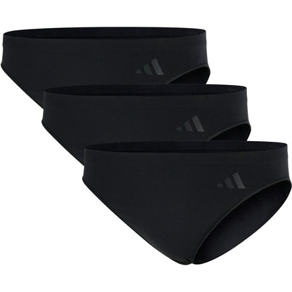 Black - Front - Adidas Womens-Ladies Low Rise Bikini Bottoms (Pack of 3)