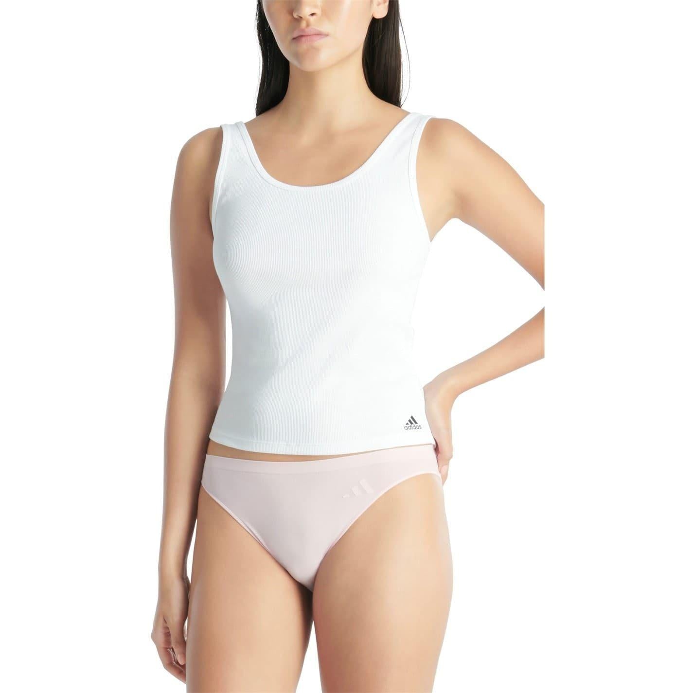 Black-Sage-Rose - Pack Shot - Adidas Womens-Ladies Low Rise Bikini Bottoms (Pack of 3)