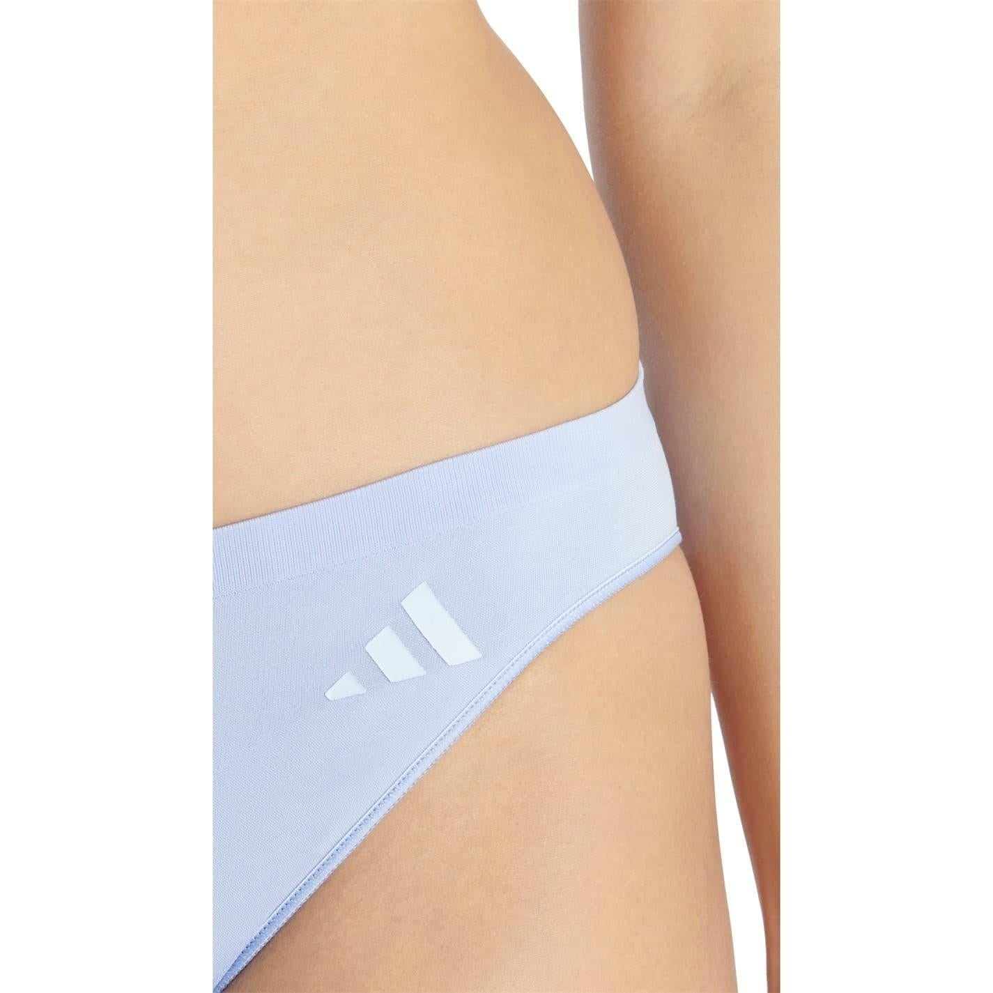 Blue-Brown-Purple - Back - Adidas Womens-Ladies Low Rise Bikini Bottoms (Pack of 3)