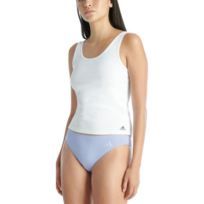 Blue-Brown-Purple - Pack Shot - Adidas Womens-Ladies Low Rise Bikini Bottoms (Pack of 3)