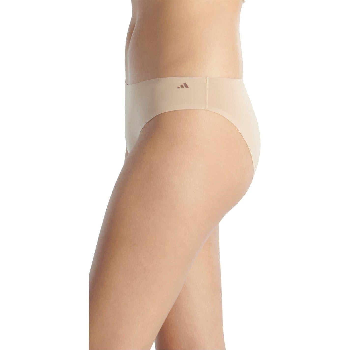 Multicoloured - Side - Adidas Womens-Ladies Logo Low Rise Bikini (Pack of 3)