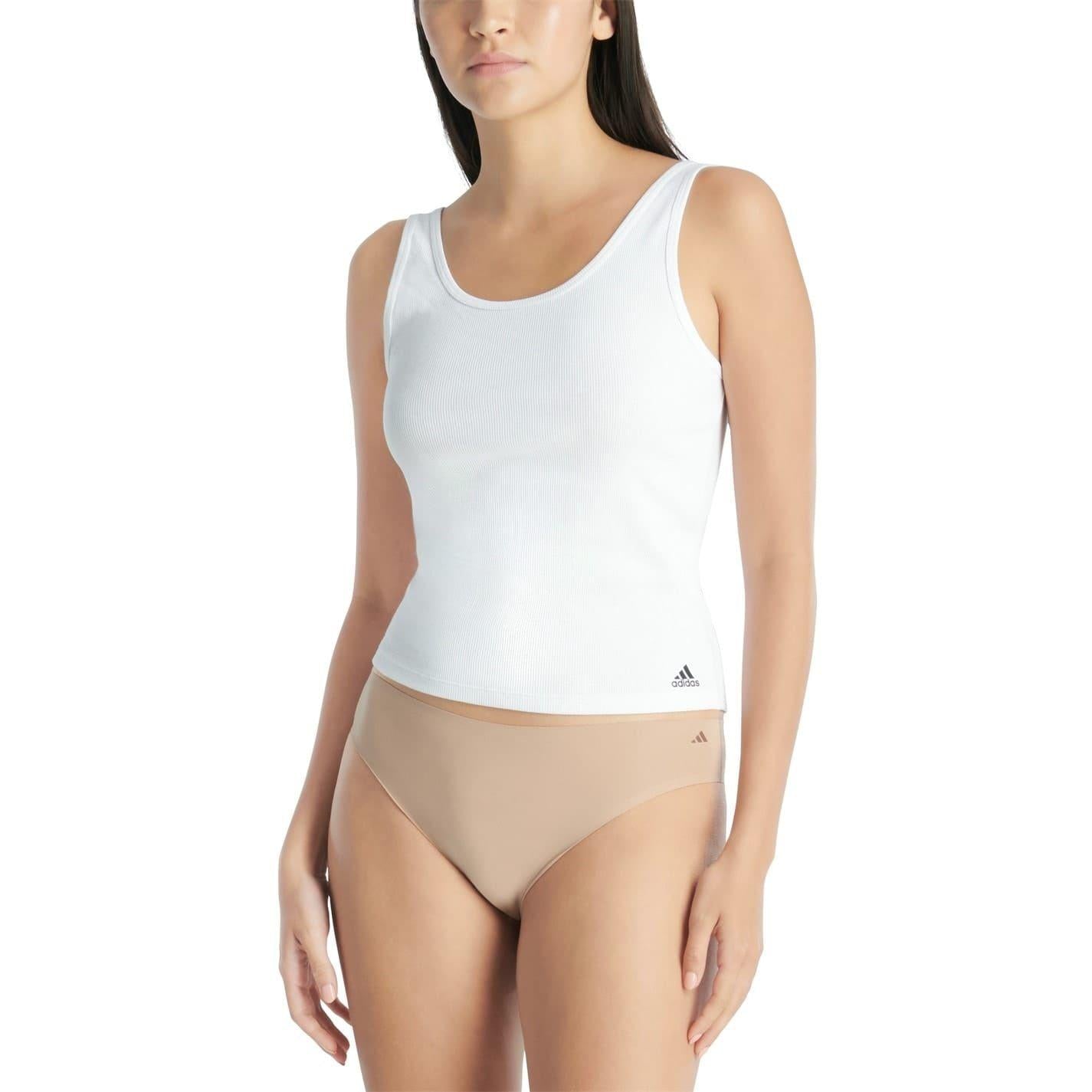 Multicoloured - Pack Shot - Adidas Womens-Ladies Logo Low Rise Bikini (Pack of 3)