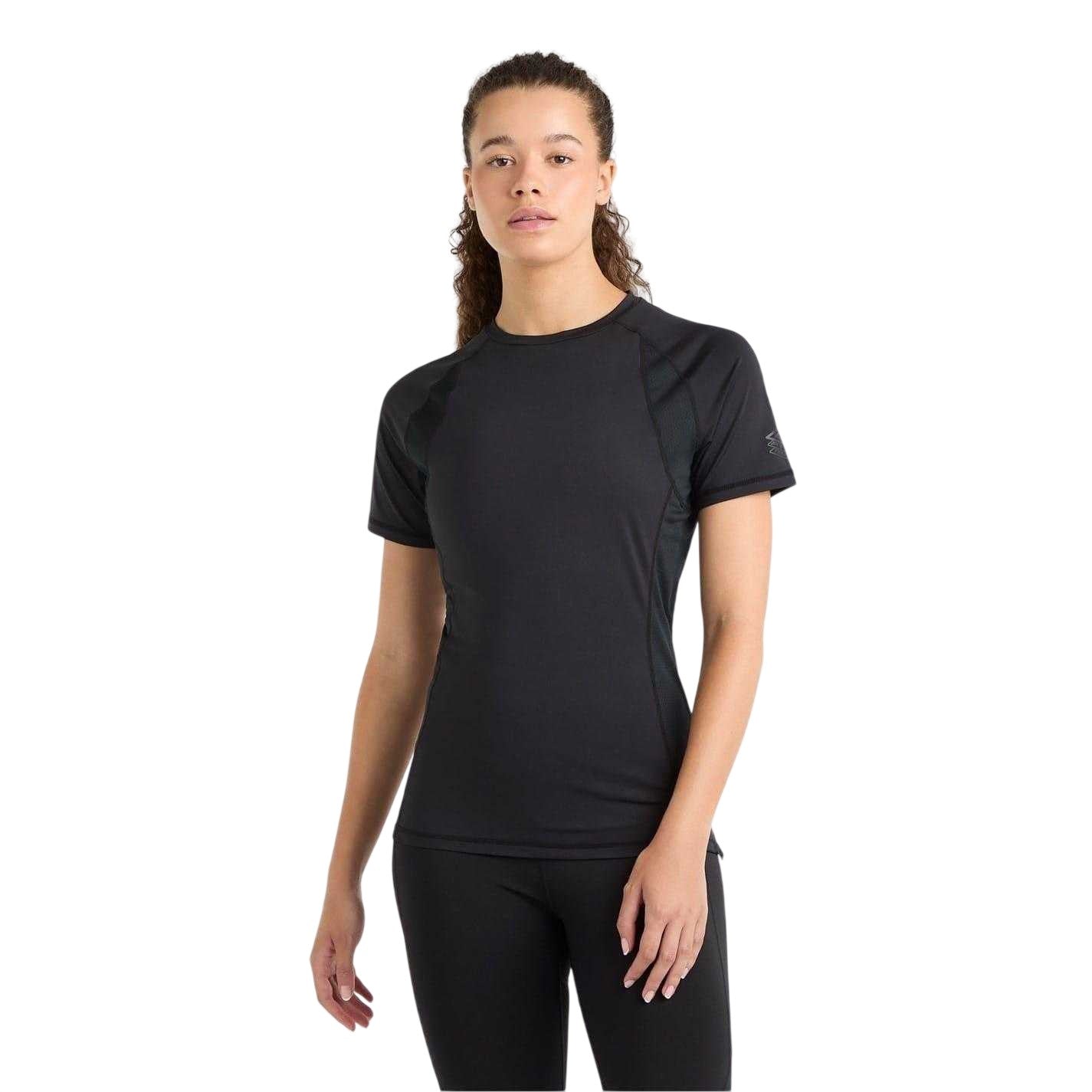 Black - Side - Umbro Womens-Ladies Slim Raglan T-Shirt