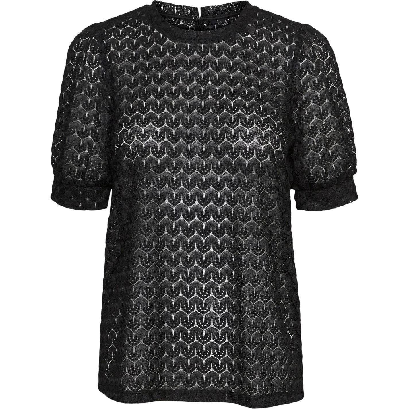 Black - Front - Vero Moda Womens-Ladies Crew Neck Relaxed Fit Blouse