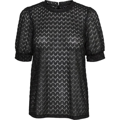 Black - Front - Vero Moda Womens-Ladies Crew Neck Relaxed Fit Blouse