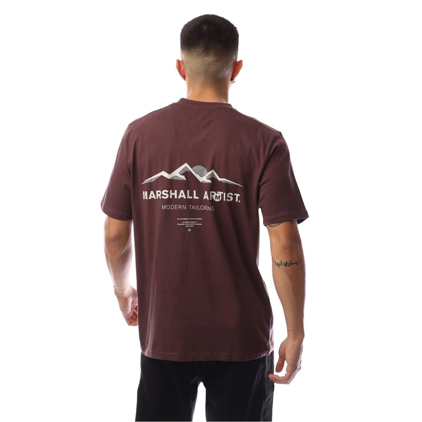 Fig - Back - Marshall Artist Mens Mountain Logo Regular T-Shirt