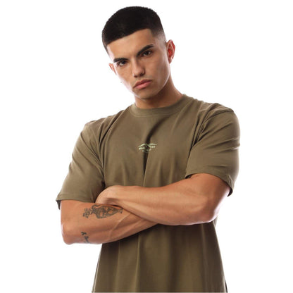Khaki - Side - Marshall Artist Mens Mountain Logo Regular T-Shirt
