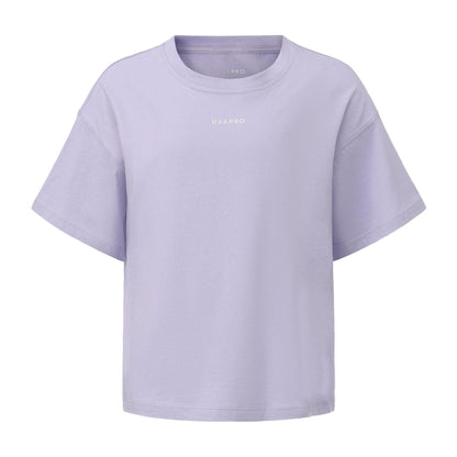 Lilac - Front - USA Pro Childrens-Kids Logo Boxy T-Shirt