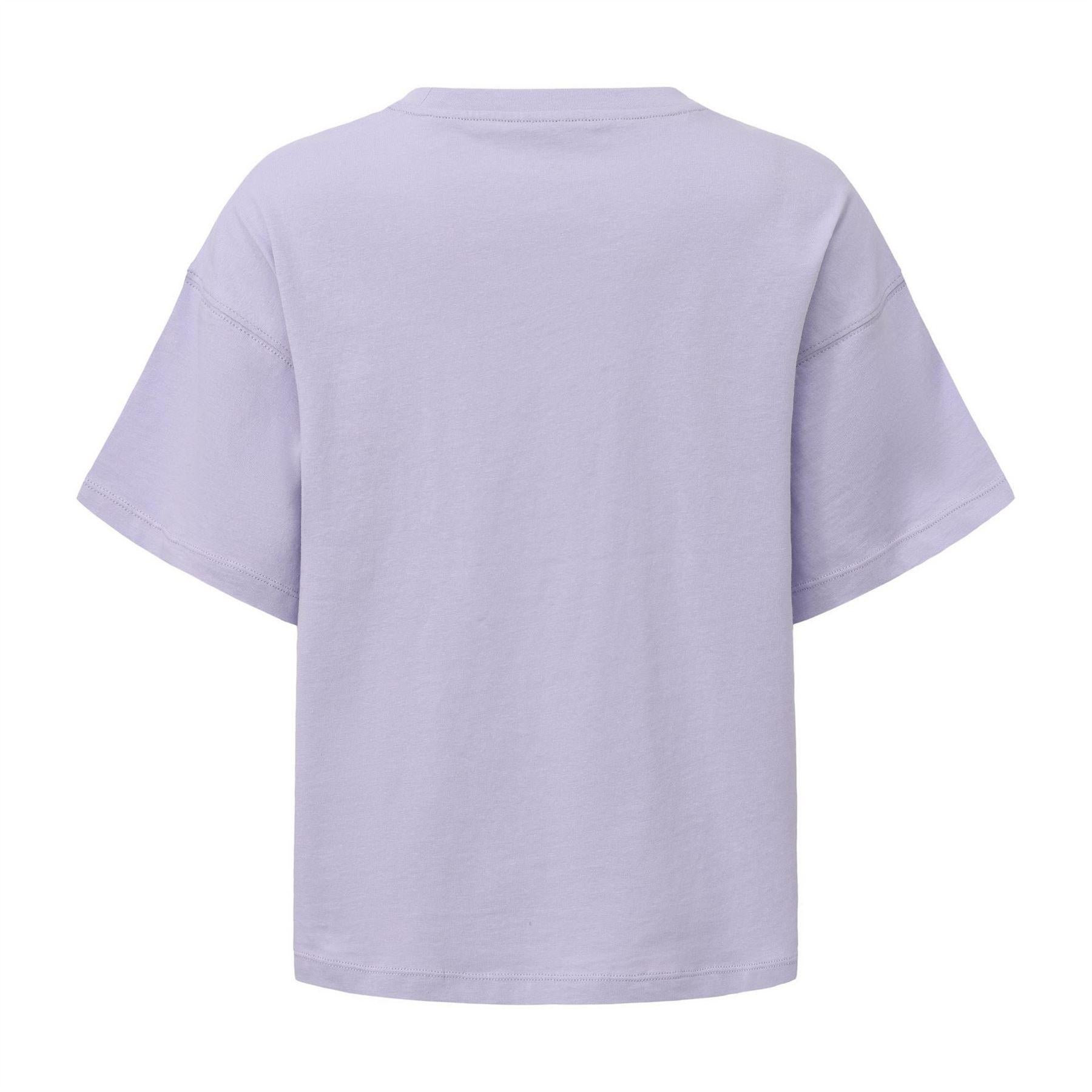 Lilac - Back - USA Pro Childrens-Kids Logo Boxy T-Shirt