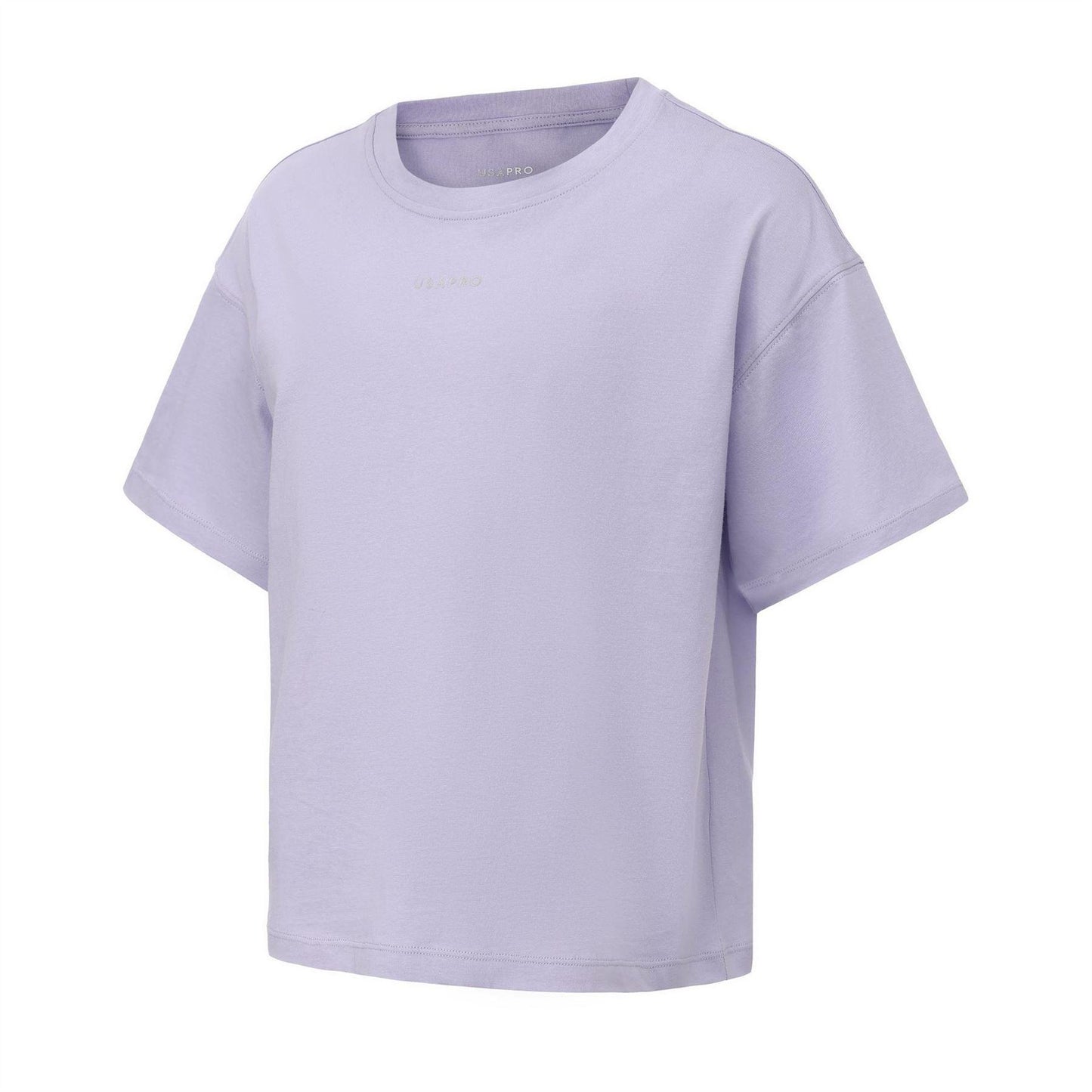 Lilac - Side - USA Pro Childrens-Kids Logo Boxy T-Shirt