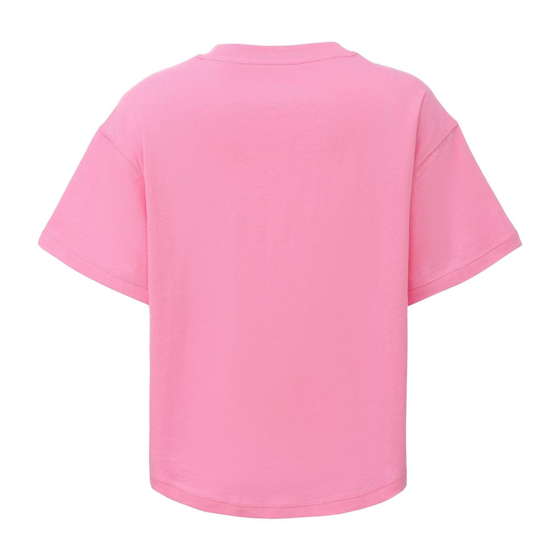 Pink - Back - USA Pro Childrens-Kids Logo Boxy T-Shirt