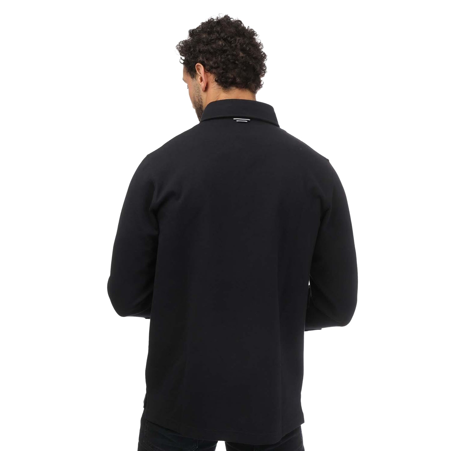 Navy - Back - Mercery Mens Lisle Luxury Rugby Jersey