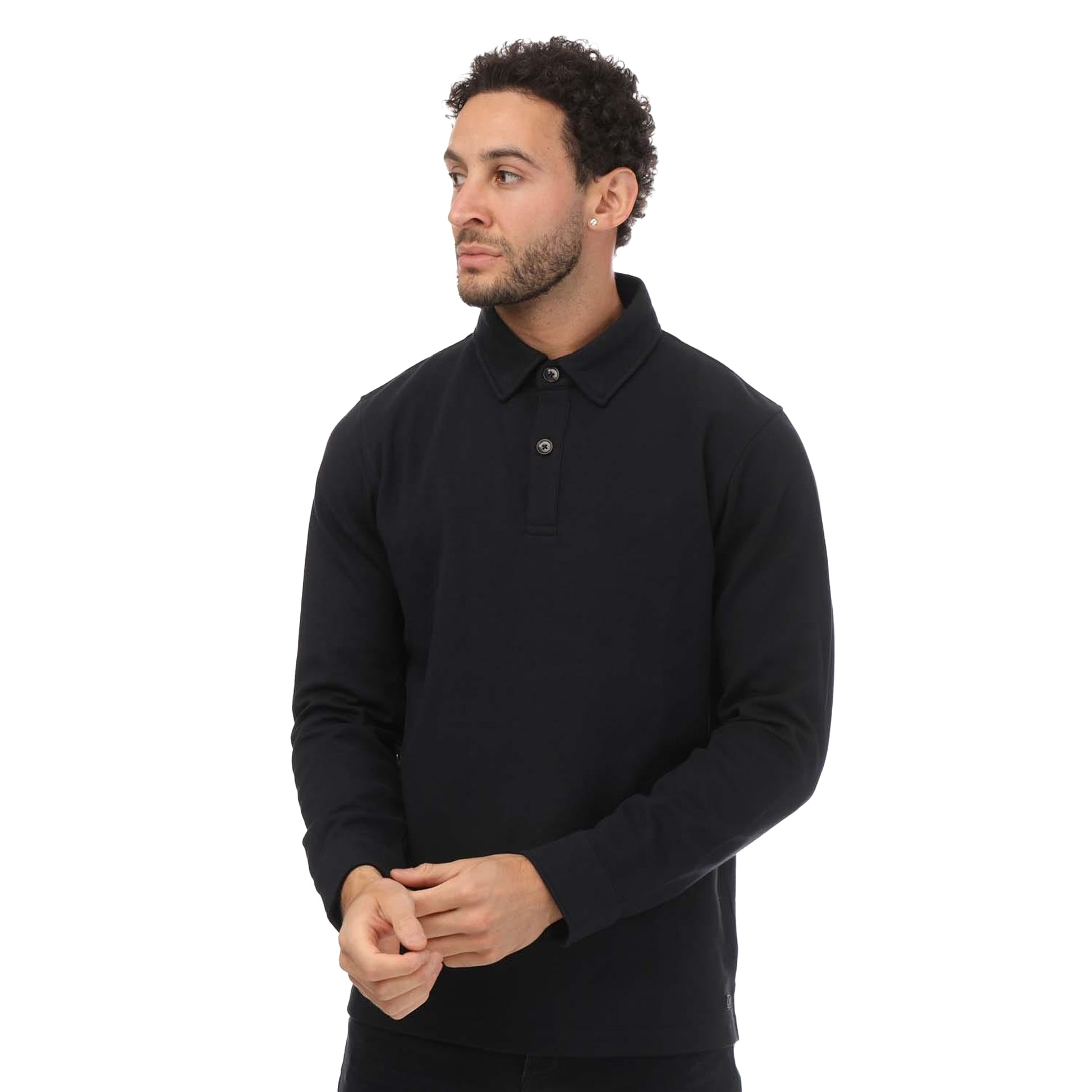 Navy - Front - Mercery Mens Lisle Luxury Rugby Jersey