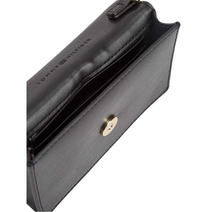 Black - Side - Tommy Hilfiger Icon Monogram Chain Strap Card Holder