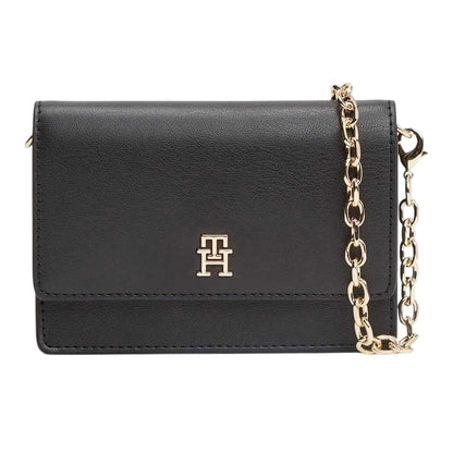 Black - Front - Tommy Hilfiger Icon Monogram Chain Strap Card Holder