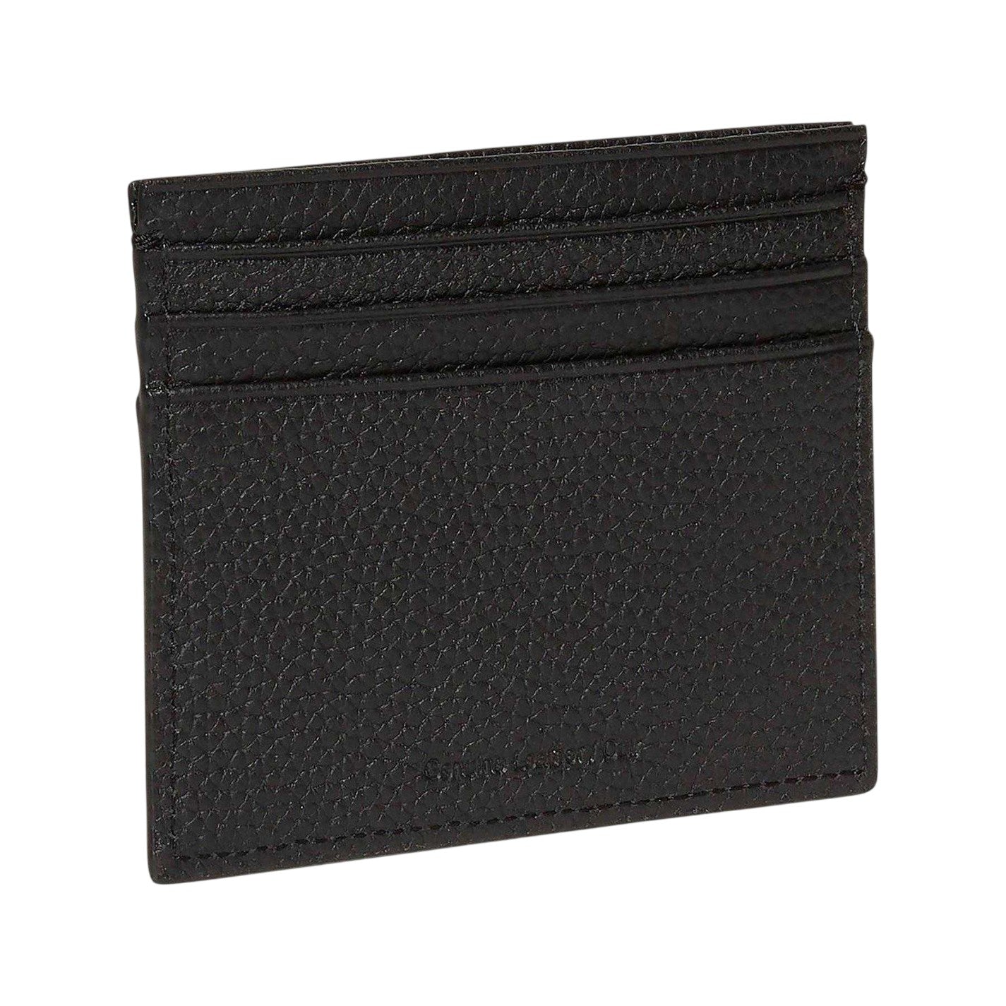 Black - Back - Calvin Klein Logo Leather Card Holder