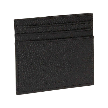 Black - Back - Calvin Klein Logo Leather Card Holder