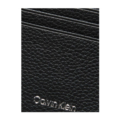 Black - Side - Calvin Klein Logo Leather Card Holder