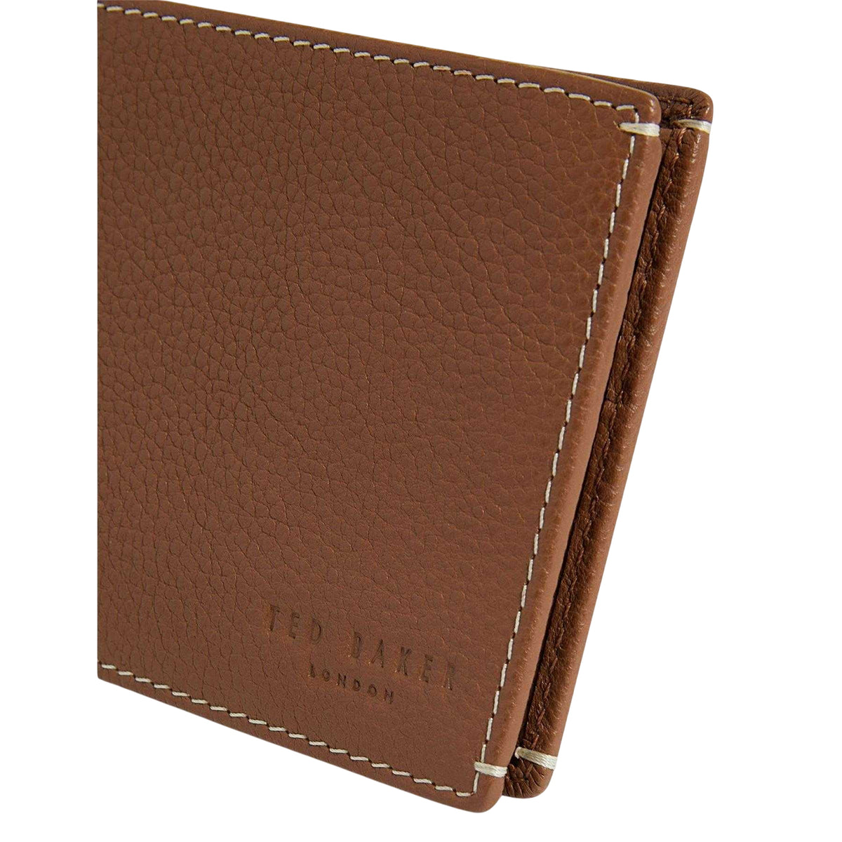 Tan Print - Side - Ted Baker Mens Billfold Leather Wallet