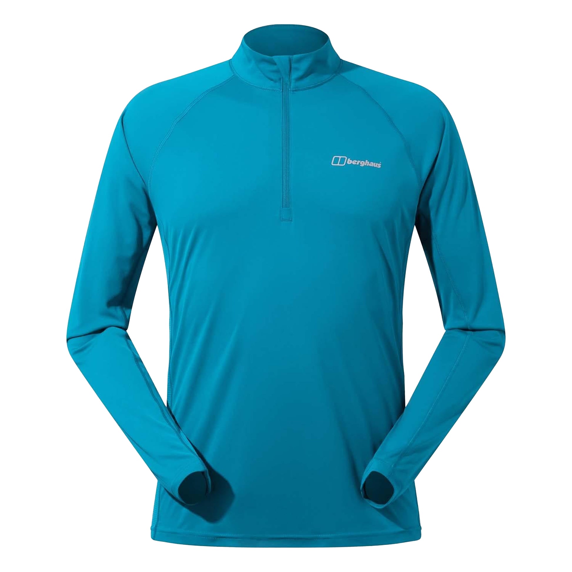 Turquoise - Front - Berghaus Mens Trailblaze Half Zip Long-Sleeved T-Shirt
