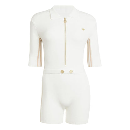 Off White - Front - Adidas Womens-Ladies Originals Short-Sleeved Romper