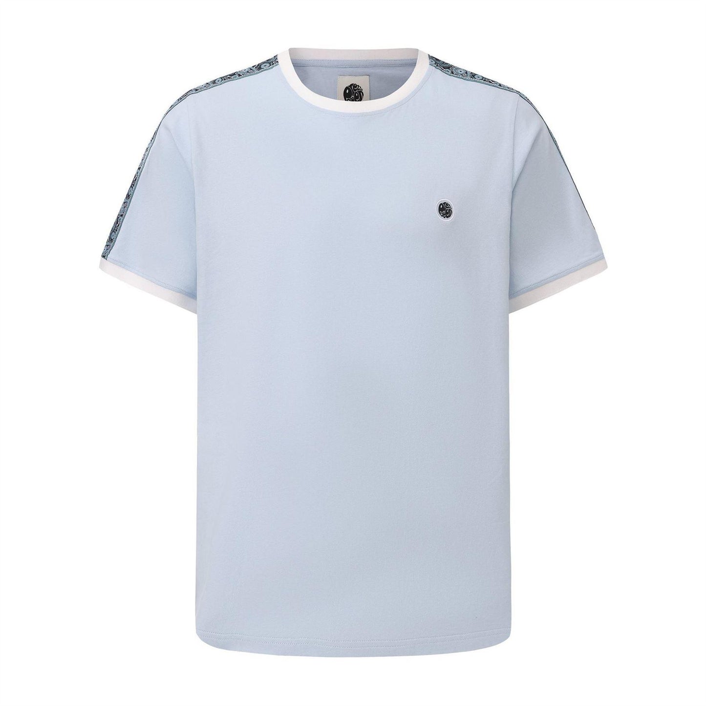 Light Blue - Front - Pretty Green Mens Paisley Logo T-Shirt