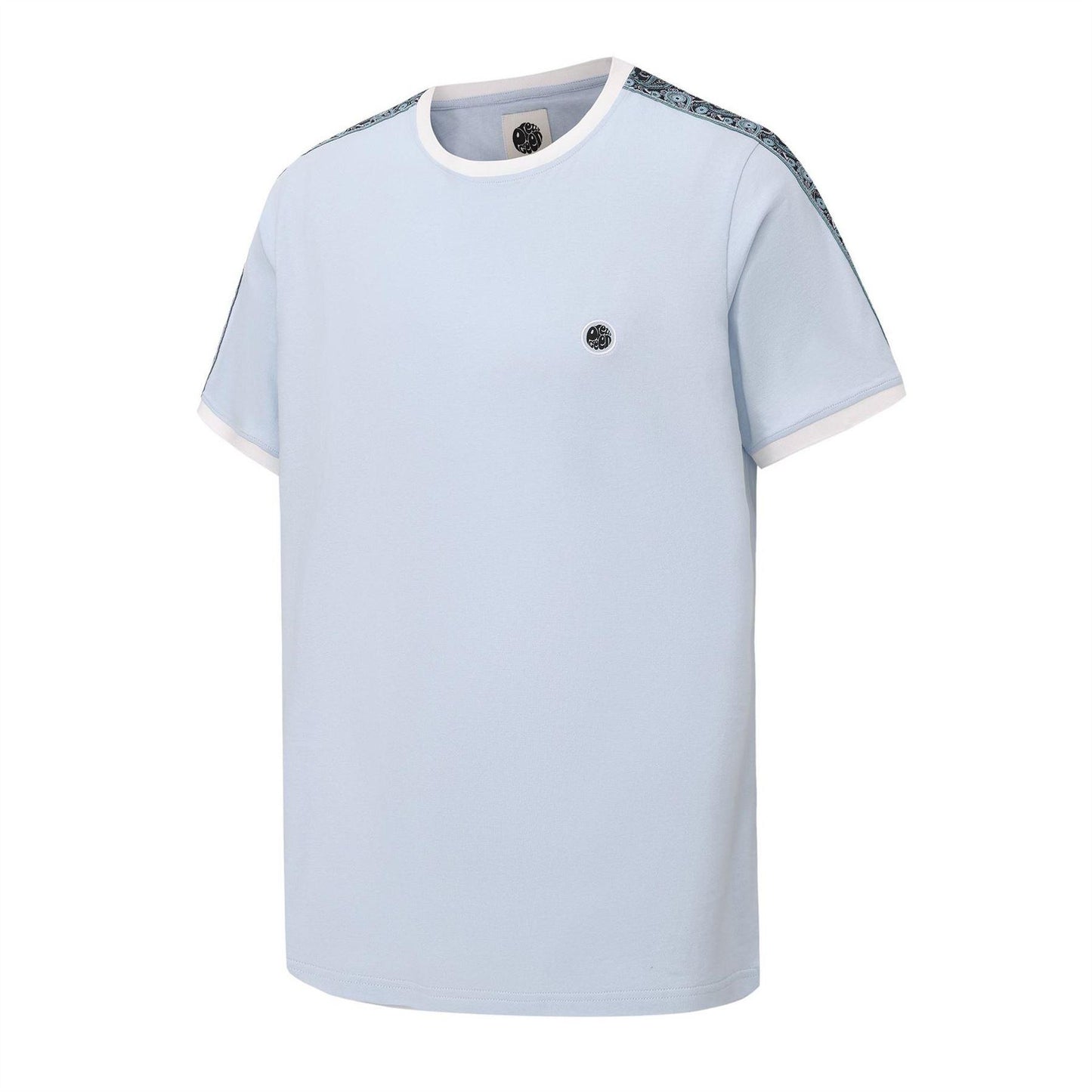 Light Blue - Side - Pretty Green Mens Paisley Logo T-Shirt