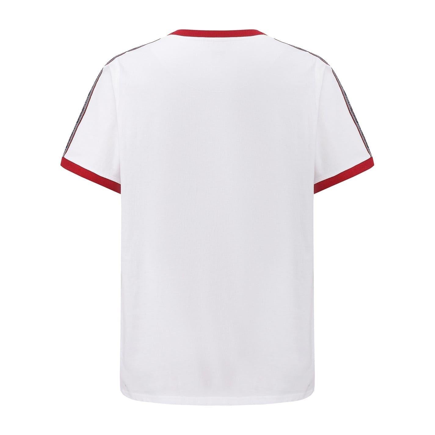White-Red - Back - Pretty Green Mens Paisley Logo T-Shirt