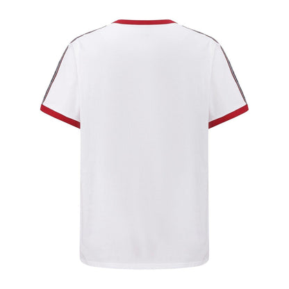 White-Red - Back - Pretty Green Mens Paisley Logo T-Shirt