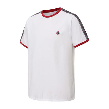 White-Red - Side - Pretty Green Mens Paisley Logo T-Shirt