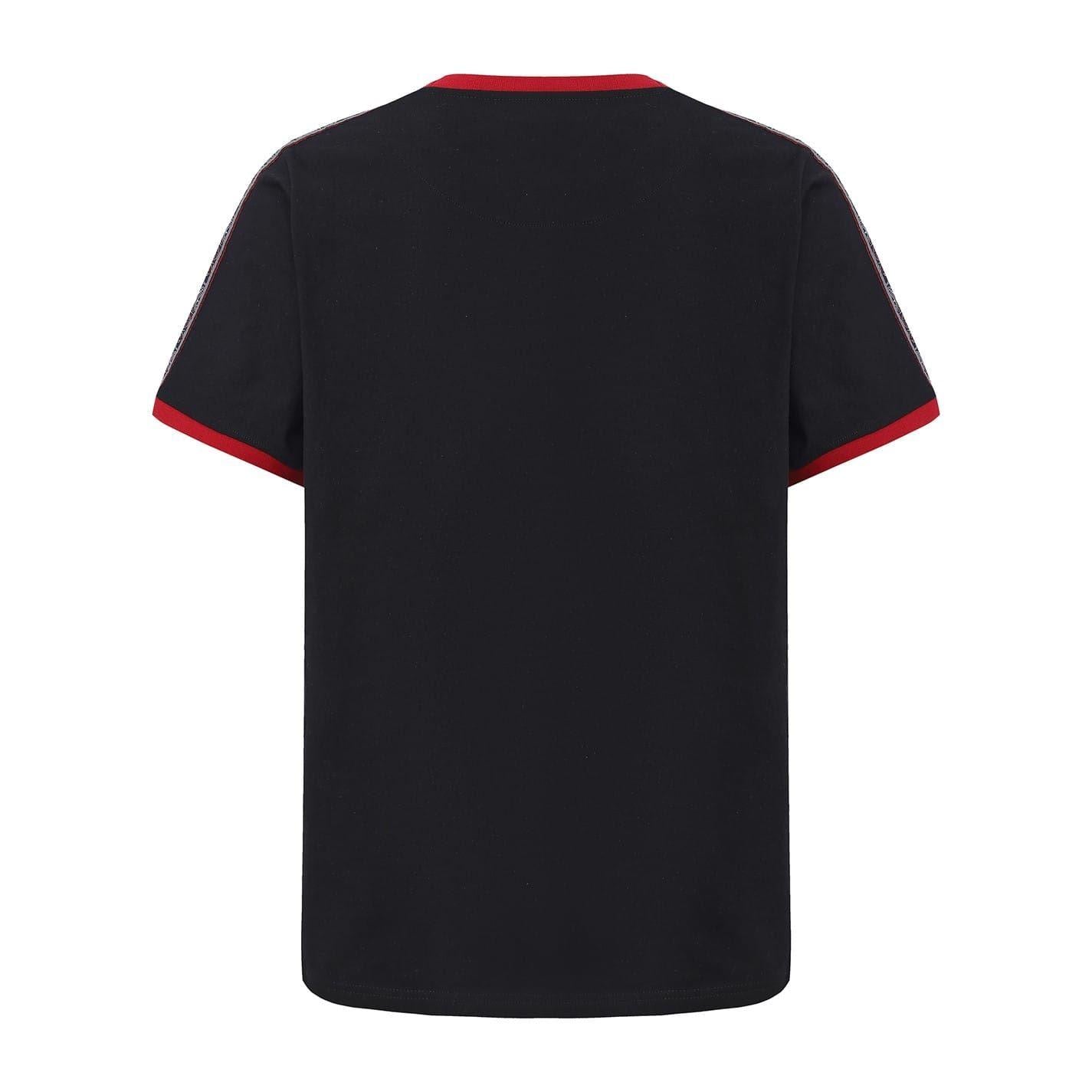 Black-Red - Back - Pretty Green Mens Paisley Logo T-Shirt