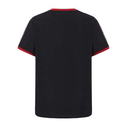 Black-Red - Back - Pretty Green Mens Paisley Logo T-Shirt