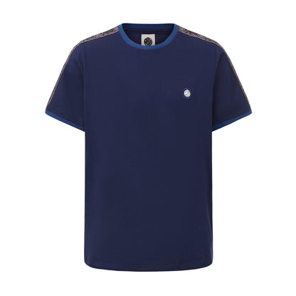Navy - Front - Pretty Green Mens Paisley Logo T-Shirt