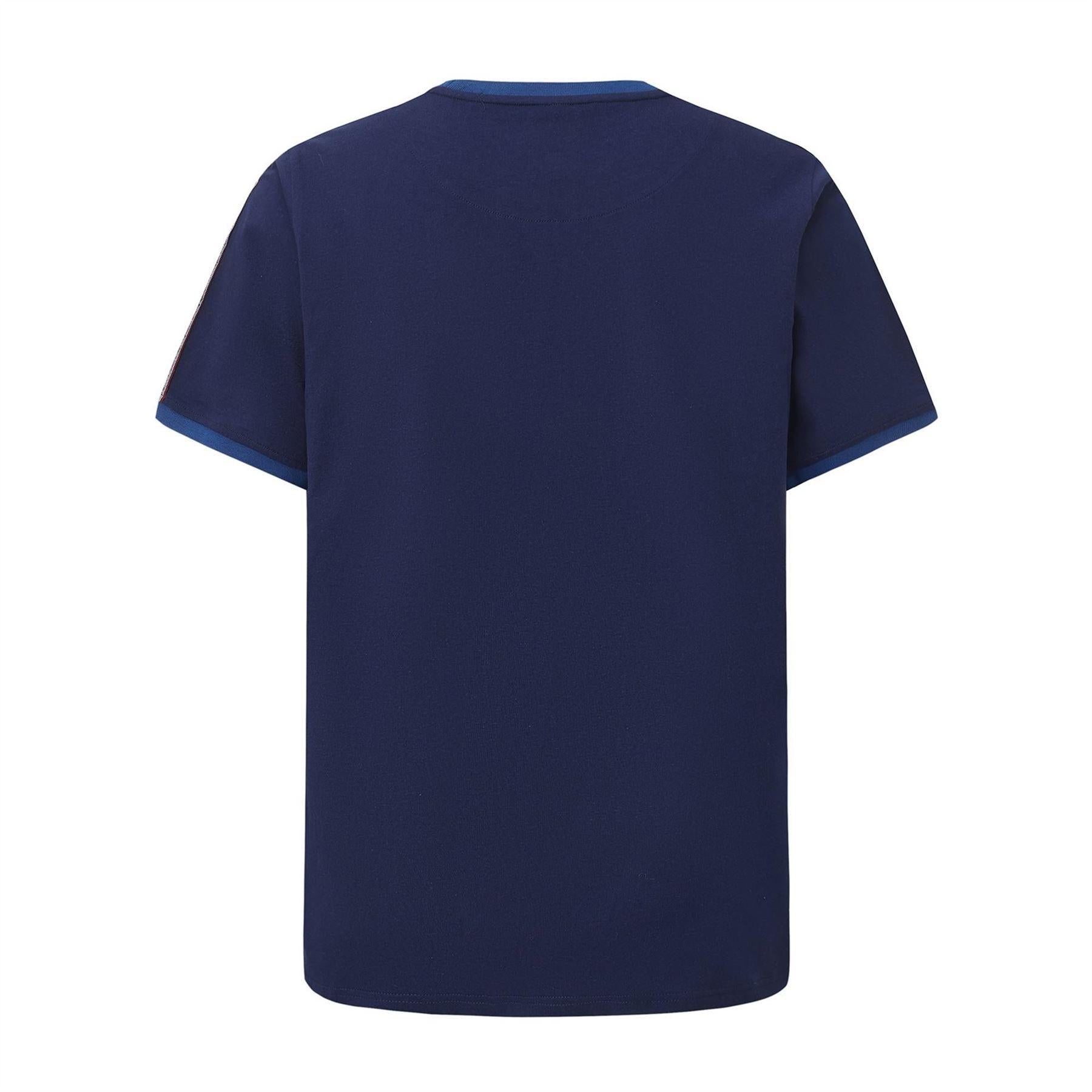 Navy - Back - Pretty Green Mens Paisley Logo T-Shirt