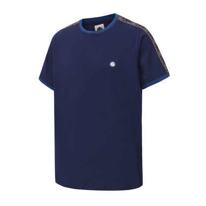 Navy - Side - Pretty Green Mens Paisley Logo T-Shirt