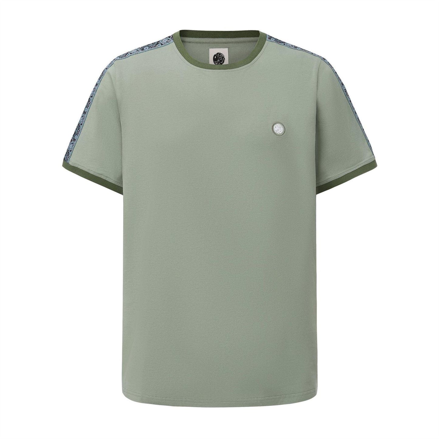 Light Green - Front - Pretty Green Mens Paisley Logo T-Shirt