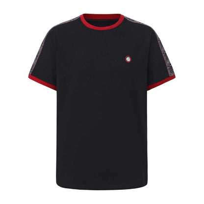 Black-Red - Front - Pretty Green Mens Paisley Logo T-Shirt