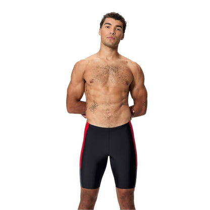 Black-Red - Front - Speedo Mens Dive Jammer Shorts