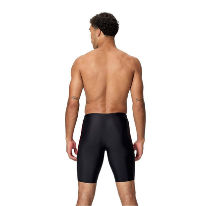 Black-Red - Back - Speedo Mens Dive Jammer Shorts