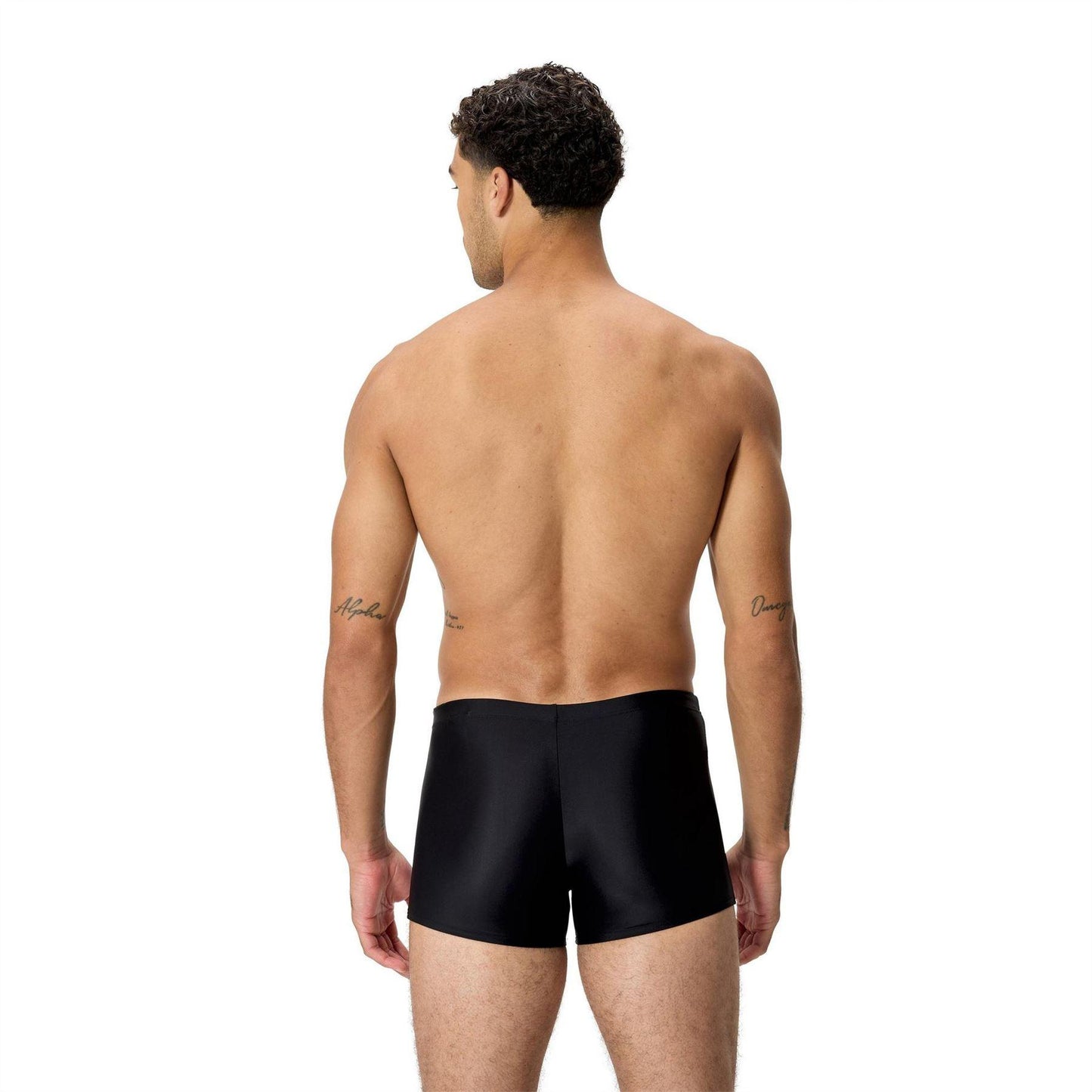 Black-Red - Back - Speedo Mens Medley Logo Swimming Trunks