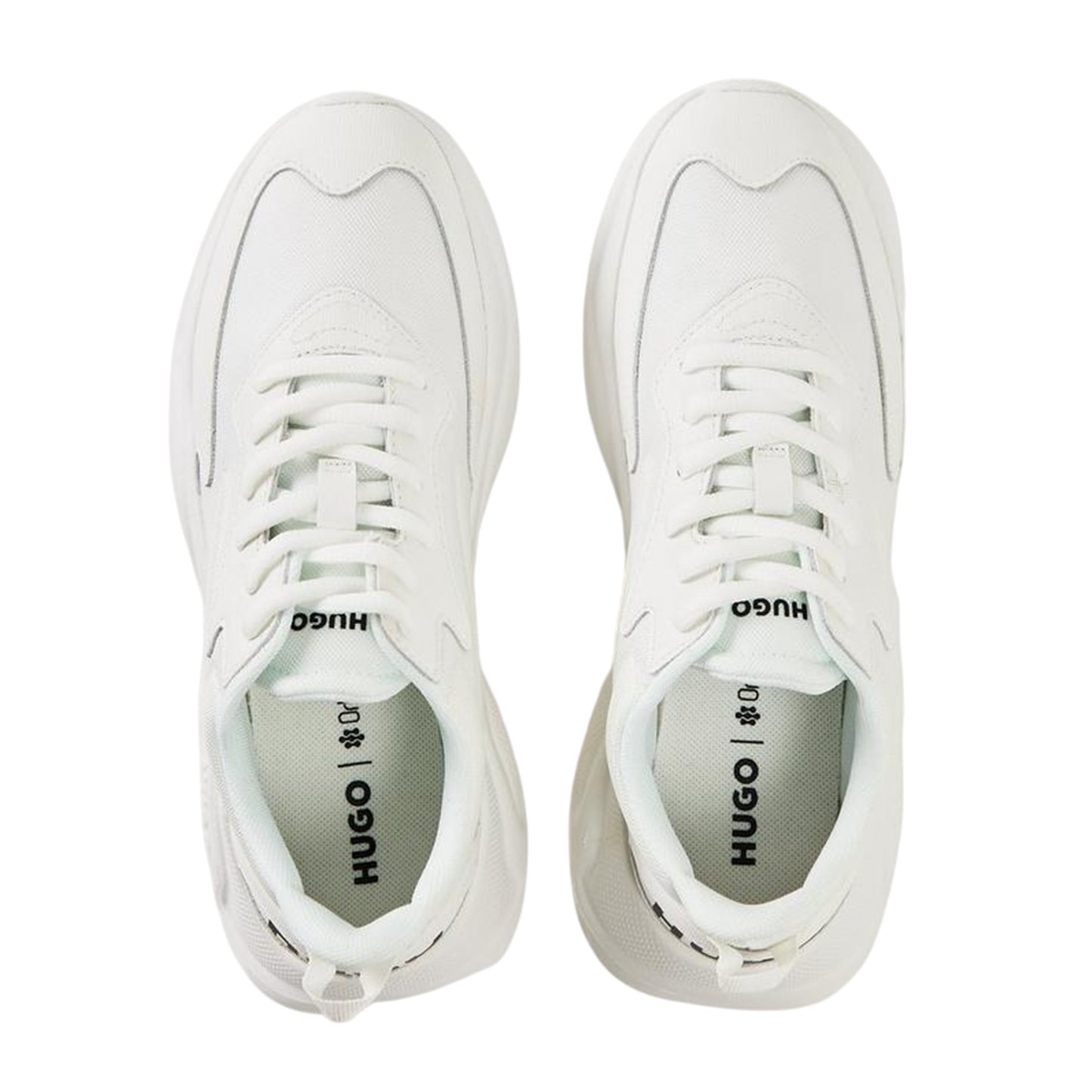 White - Side - Hugo Womens-Ladies Leon Running Trainers