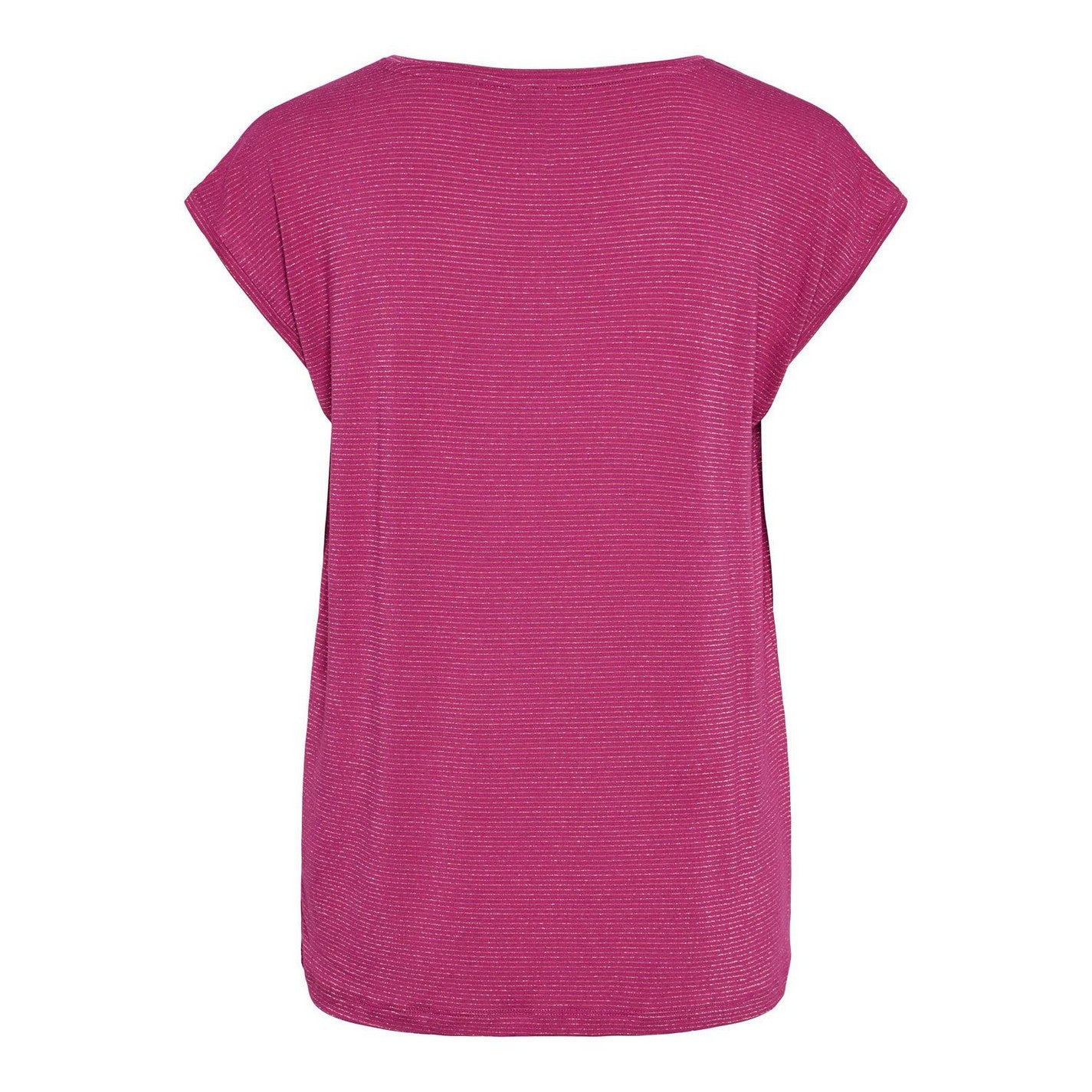 Fuchsia Pink - Back - Pieces Womens-Ladies V Neck Regular T-Shirt