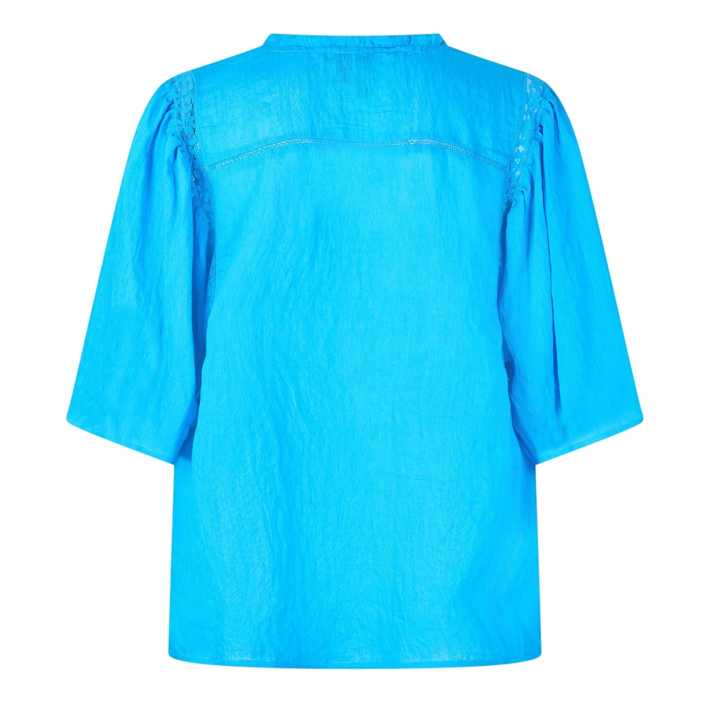 Dresden Blue - Back - Vero Moda Womens-Ladies V Neck Relaxed Fit Short-Sleeved Blouse